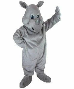 Mask US EXOTIC ANIMAL MASCOTS Happy Rhino Mascot Costume