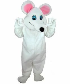 Mask US FARM ANIMAL MASCOTS White Mouse Lightweight Mascot Costume