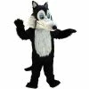 Mask US FOREST ANIMAL MASCOTS Black Wolf Lightweight Mascot Costume