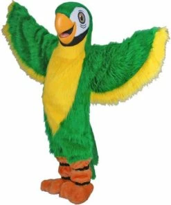 Mask US Green Parrot Mascot Costume
