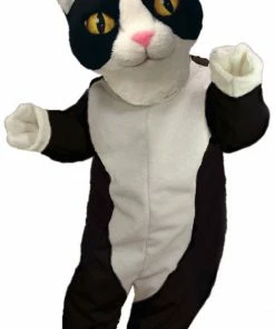 Mask US CAT MASCOTS Black & White Cat Mascot Costume